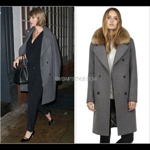 NEW Soia & Kyo Wool Fox Fur Coat